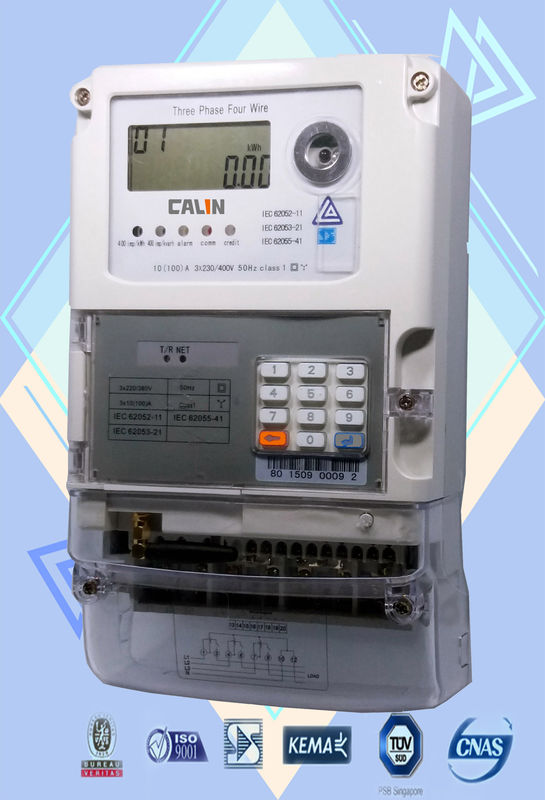 Polyphase STS Prepayment Meters Low Credit Warning Smart Power Meter