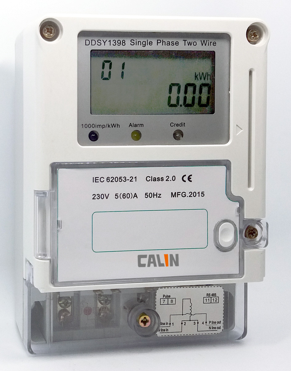 IC Card Electricity Prepaid Meter Class 1S Accuracy Single Phase Power