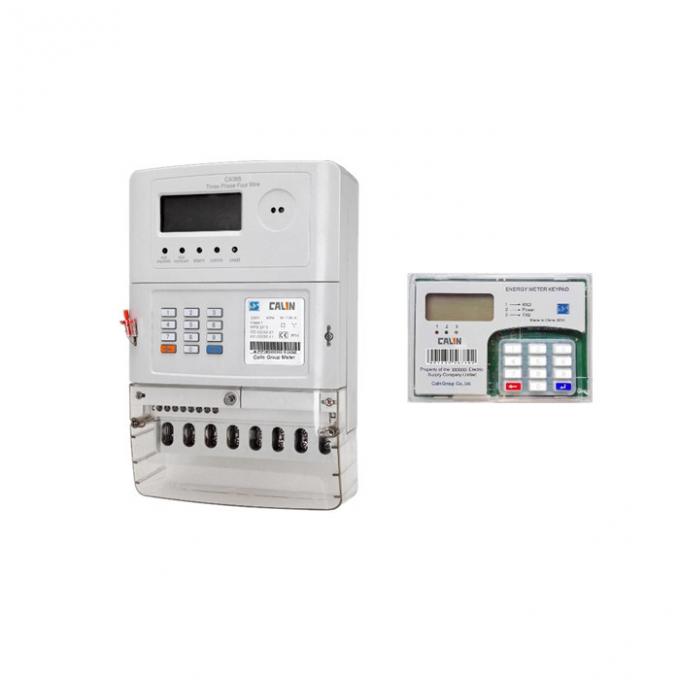 20 Digits Token Three Phase Energy Meters , Low Credit Warning Tamper