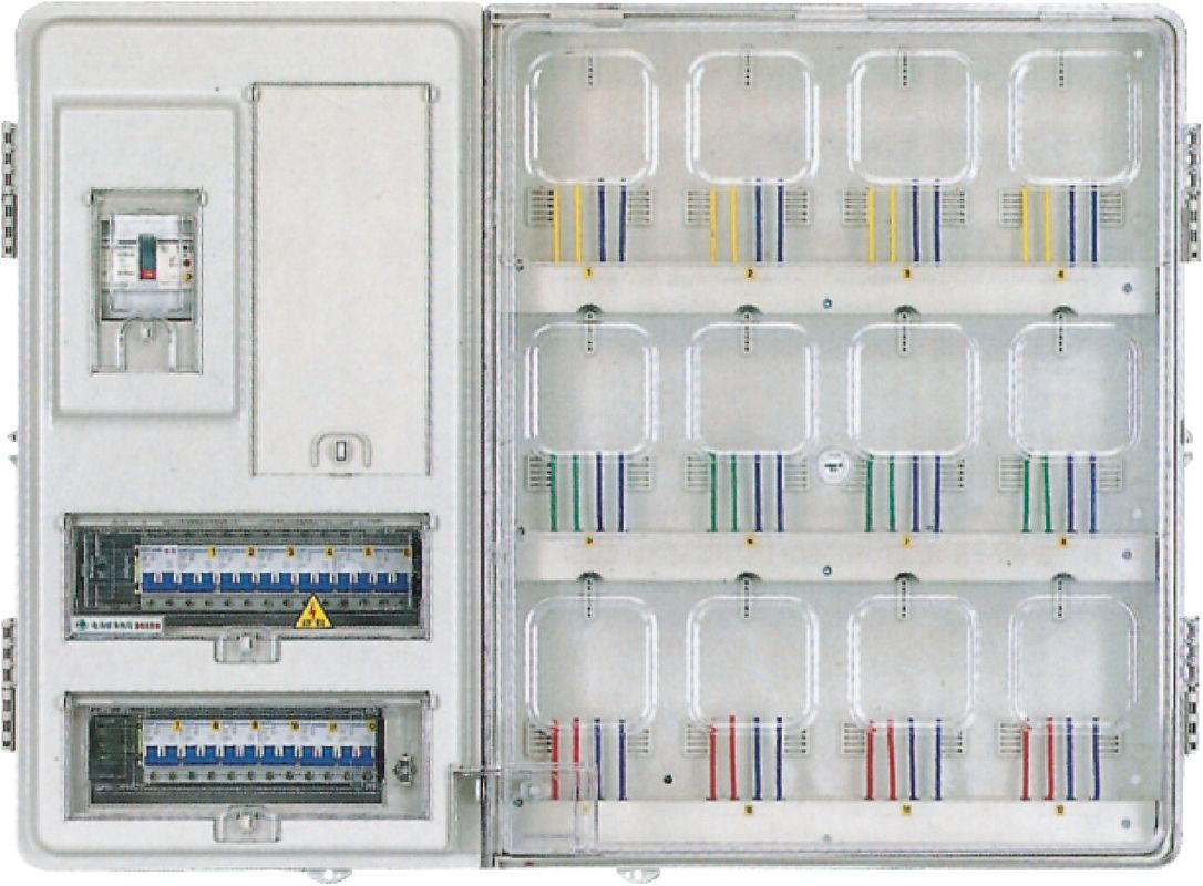 12 Positions Transparent External Electric Meter Box Mcb Flame Resistant