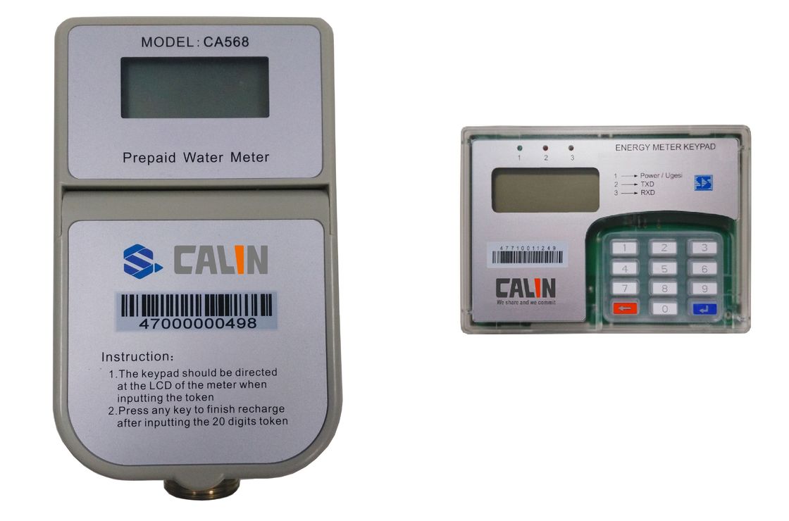 STS Split Keypad Water Prepaid Meters With RF Communication , Class B Accuracy