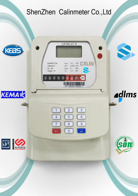 White STS Compliant Prepaid Gas Meter Keypad Gas Meter Diaphragm