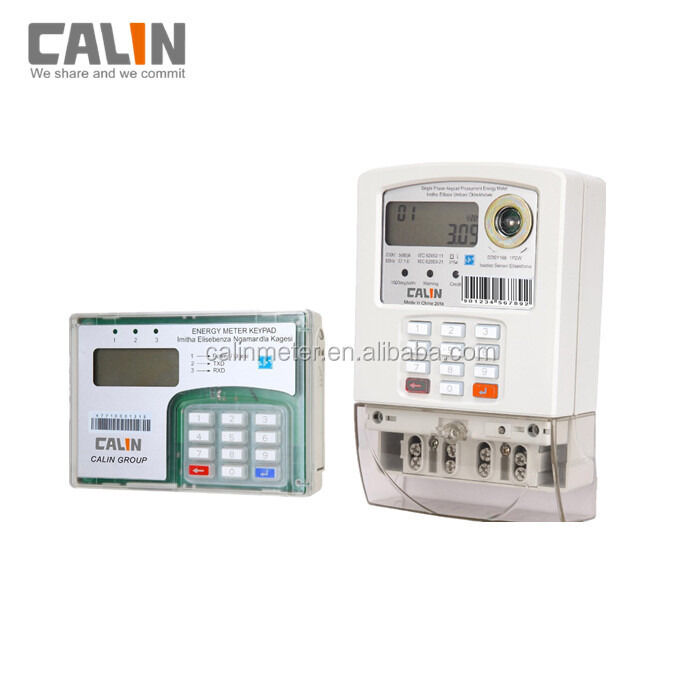 Electrical Token UV Stable Polycarbonate Prepaid Electric Token Meter 220V