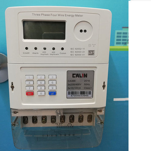 20 Digits Token Three Phase Energy Meters Low Credit Warning Tamper Protection