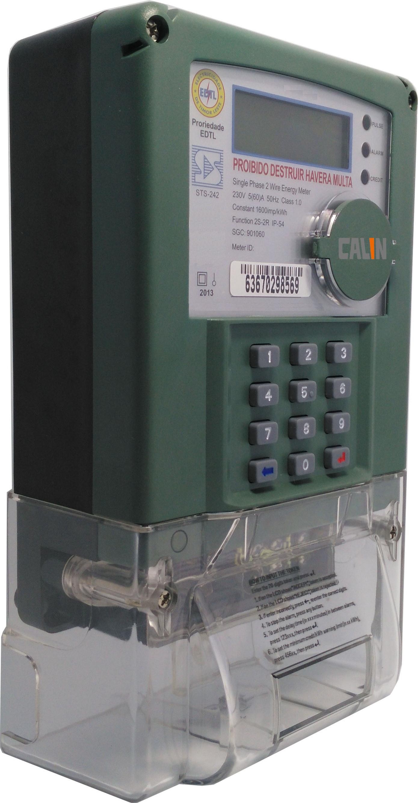STS Prepaid Electricity Meters For Indonesia , Tamper Proof Single