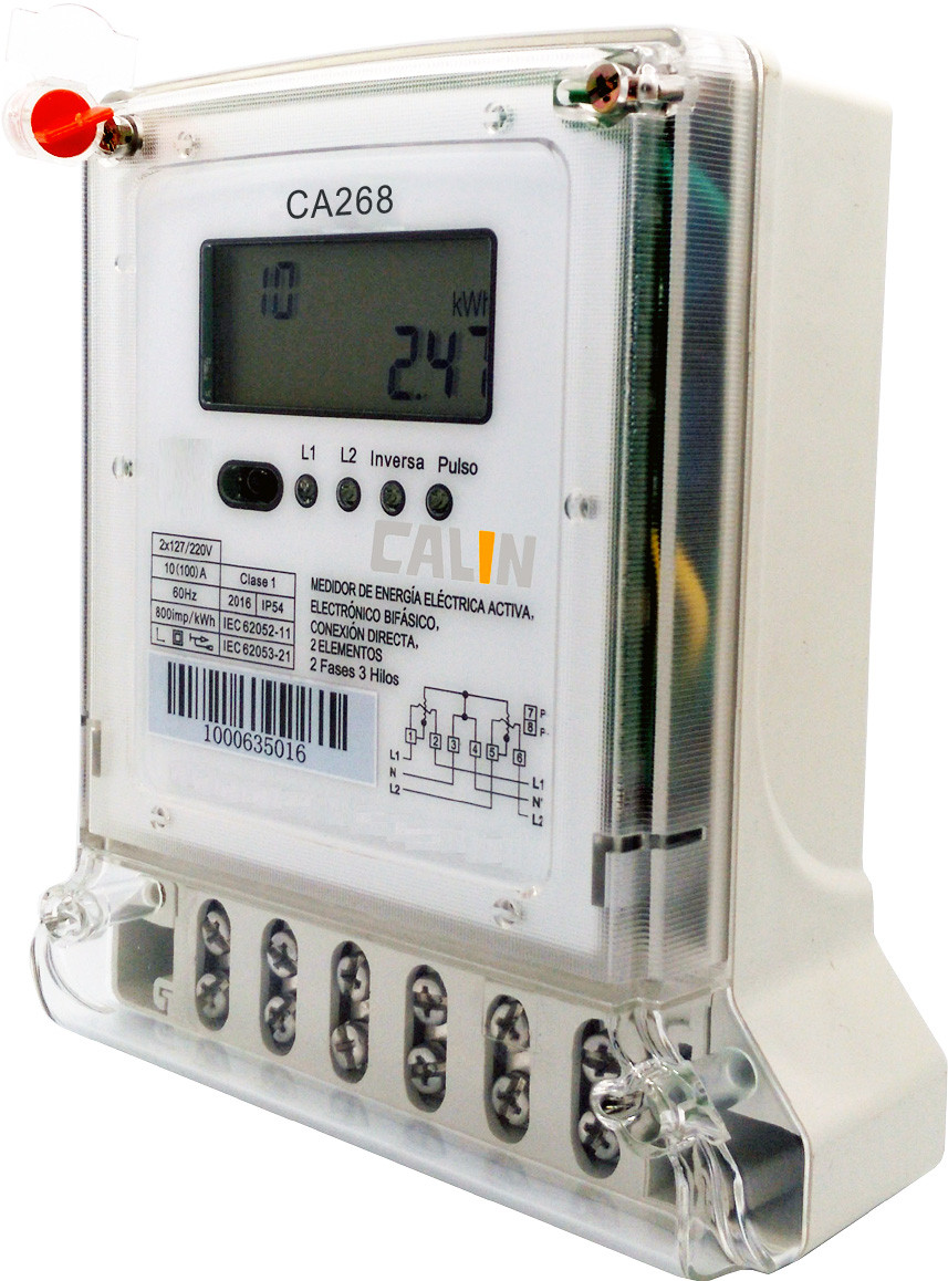 Symmetrical Wiring Prepayment Electricity Meters LCD Display Digital